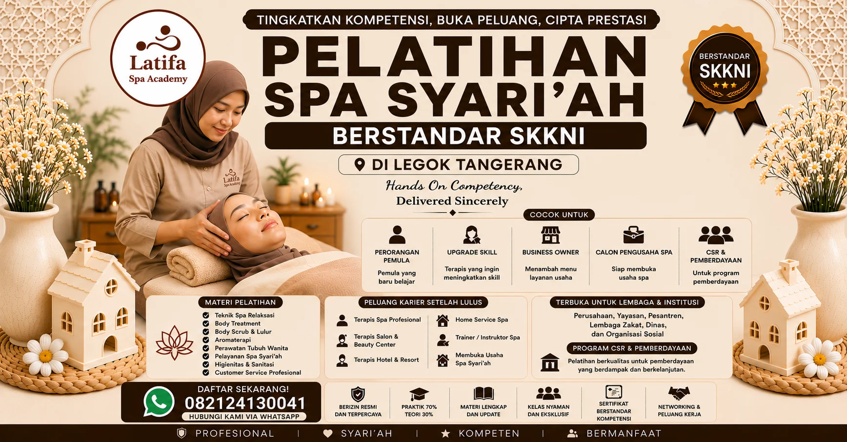 Pelatihan Spa Syari'ah Berstandar SKKNI di Legok Tangerang 082124130041